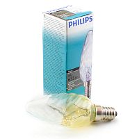 Лампа накаливания PHILIPS Deco BW35 60W E14 CL (миньон) свеча витая прозрачная