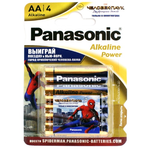 Батарейка щелочная PANASONIC LR6 (AA) Alkaline Power 1.5В бл/4, (Цена за 1шт)