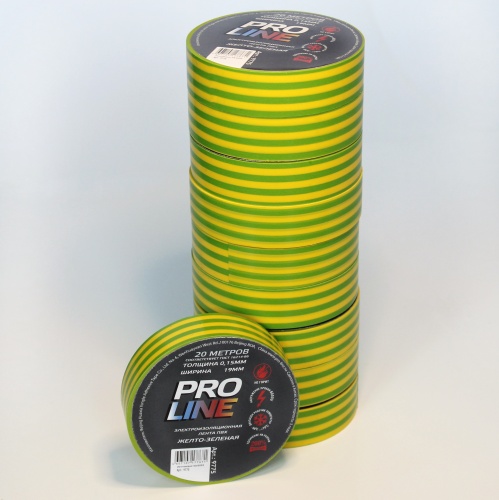 Изолента Pro Line 0,15мм 19/20 желто-зеленая (10шт) фото 3