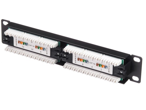 Патч-панель UTP, 10", 12 портов RJ45, cat.5е, 1U, 110 Type, "L" фото 2
