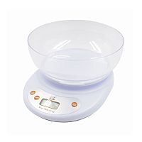 Весы кухонные IRIT IR-7119 со съемной чашей, электронные 0-5кг, точность 0.001кг, ЖК-дисплей, белые