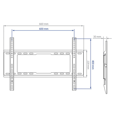 Кронштейн настенный Kromax IDEAL-101 32-90" (фиксированный, вылет 40 мм, до 30 кг, черный) фото 4 Кронштейн настенный Kromax IDEAL-101 32-90" (фиксированный, вылет 40 мм, до 30 кг, черный) фото 4