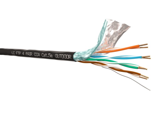 Витая пара LC FTP4 cat.5e, 305м, CCA, наружный, черный