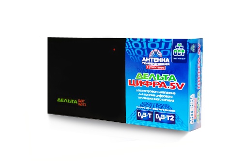 Антенна комнатная Дельта Цифра 5V (активная, DVB-T2, без б/п, 20-22 дБи, коробка) фото 2