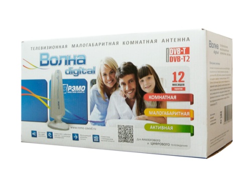 Антенна комнатная РЭМО BAS-5102-DX ВОЛНА DIGITAL (активная, 5V, DVB-T2, с б/п, 20-24 дБи, коробка) фото 3