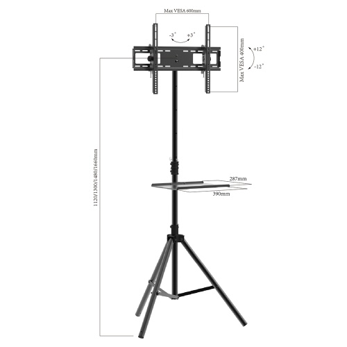 Телескопическая стойка-тренога для LED/LCD/Plasma телевизоров Arm media  TR-STAND-2, черная фото 9