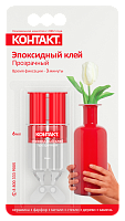 Клей эпоксидный КОНТАКТ  6мл шприц, прозрачный, бл/1