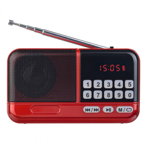 Радиоприемник цифровой Perfeo ASPEN FM+ 87.5-108МГц/ MP3/ питание USB или 18650/красный  фото 2