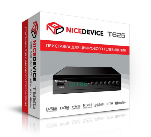 Цифровой ресивер Nice Device T625 (Эфирный DVB-T2/C, Dolby Digital/AC3) (.) Цифровой ресивер Nice Device T625 (Эфирный DVB-T2/C, Dolby Digital/AC3) (.)