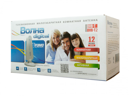 Антенна комнатная РЭМО BAS-5102-5V ВОЛНА DIGITAL (активная, 5V, DVB-T2 , без б/п, 24 дБи, коробка) фото 2 Антенна комнатная РЭМО BAS-5102-5V ВОЛНА DIGITAL (активная, 5V, DVB-T2 , без б/п, 24 дБи, коробка) фото 2