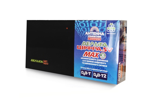 Антенна комнатная Дельта ЦИФРА 5V MAX (активная, DVB-T2, без б/п, 30 дБи, коробка) фото 2