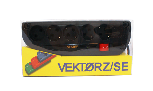 Сетевой фильтр Vektor SE 2.2 кВт черный 1.8-2м (для аудио-видео техники) фото 2