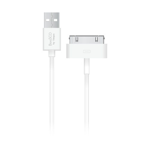 Дата-кабель USB - 30 pin, 1м, белый, BoraSCO