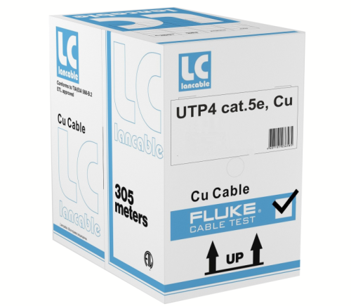 Витая пара LC UTP4 cat.5е, 305м, Сu, Fluke test passed, серый фото 2