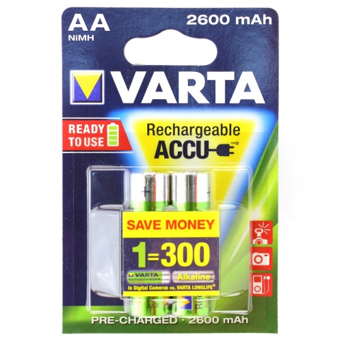 Аккумулятор VARTA HR6 (AA) Ni-MH 2600mAh предзаряженный бл/2 (Цена за 1шт)