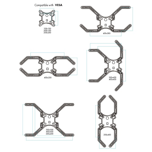 Кронштейн настенный VLK TRENTO-12 26-70" (наклон +2°/-10°, поворот 120°, до 45 кг, черный) фото 4