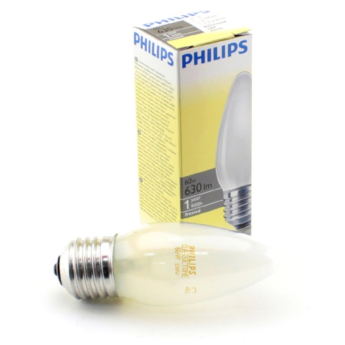 Лампа накаливания PHILIPS B35 60W E27 FR свеча матовая