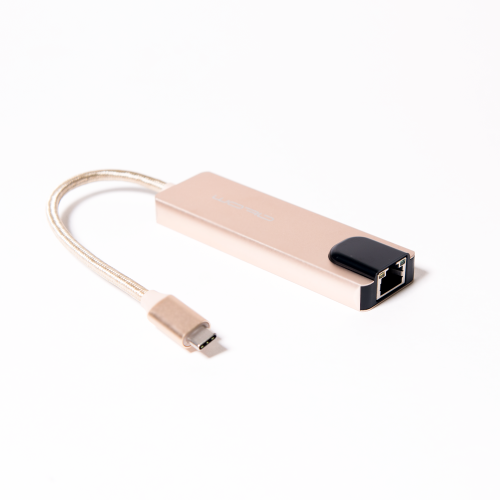 USB-HUB Type-C 3.1 - 2*USB А 3.0/HDMI/USB Type-C(зарядка)/RJ45, 0,15 м (шт/гн), золотой фото 2