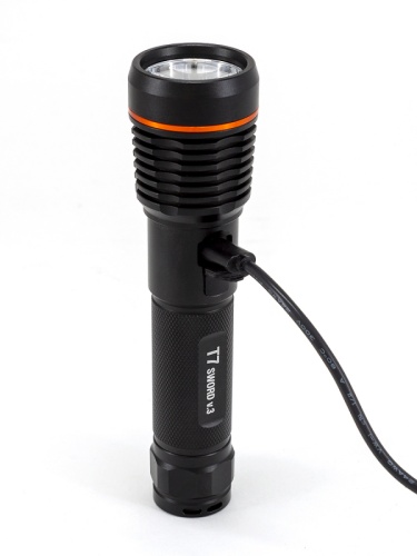 Фонарь ЯРКИЙ ЛУЧ T7v.3 Osram P9 max 600лм 5000K 3 режима, IPX4, Li-Ion 18650 2200mAh, встроенное ЗУ фото 2
