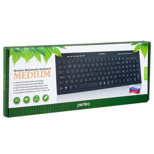 Клавиатура беспроводная Perfeo MEDIUM Multimedia, USB, чёрный, PF-8805 фото 2
