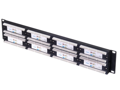 Патч-панель UTP, 19", 48 портов RJ45, cat.6, 2U, Krone Type, "L" фото 2