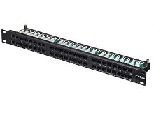 Патч-панель UTP, 19", 48 портов RJ45, cat.5е, 1U, Krone Type, компактная, "L"