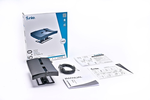 Антенна комнатная Funke Home 5.0 (активная, DVB-T2, без б/п,  40 км)