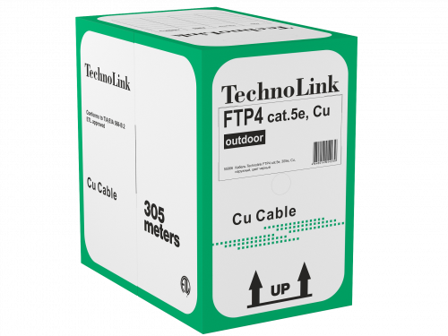Витая пара FTP4 cat.5e, 305м, Cu, наружный, черный фото 2 Витая пара FTP4 cat.5e, 305м, Cu, наружный, черный фото 2