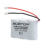 Батарея аккумуляторная ROBITON DECT-T157-3x2/3AA Ni-MH 3.6В 300mAh, универсальный коннектор