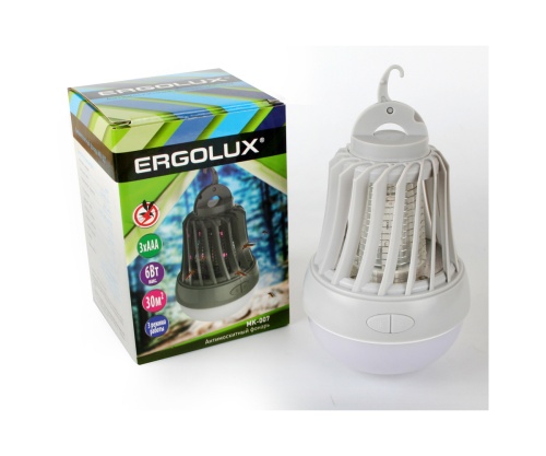 Светильник антимоскитный ERGOLUX MK-007 LED + LED UV-A, 6W,  S30м2, 3 режима, IP44, 3xAAA фото 2