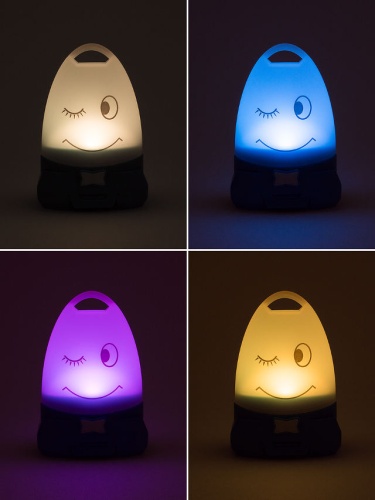 Фонарь ЯРКИЙ ЛУЧ LT-5 "Хитрюля" голубой мини-кемпинг, белый LED 3 реж. +RGB, крюк/магнит, на 3xAAA фото 4
