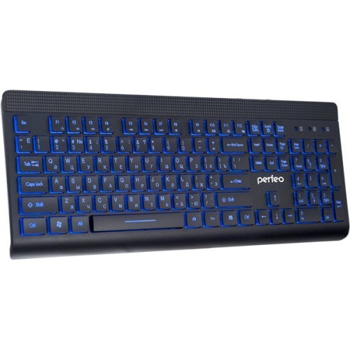 Клавиатура Perfeo BACKLIGHT Multimedia, подсв. кнопок/букв USB, чёрная,PF-843