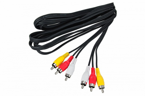 Шнур 3RCA-3RCA 3м, черный (REXANT) фото 3 Шнур 3RCA-3RCA 3м, черный (REXANT) фото 3