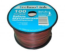 Акустический кабель 2*1.0 мм2 (56*0.15мм) CCA, 100м, Technolink (ч/к)