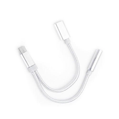 Переходник USB Type-C 3,5 Jack/Type-C (зарядка), серебряный фото 2