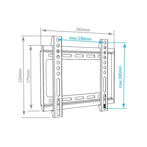 Кронштейн настенный ARM MEDIA STEEL-5 15-47" (фиксированный, вылет 20 мм, до 35 кг, чёрный) фото 3