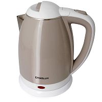 Чайник электрический ERGOLUX EXL-KS02-C18 2300W 1.8л дисковый, нерж. сталь/пластик бежево-белый, 220