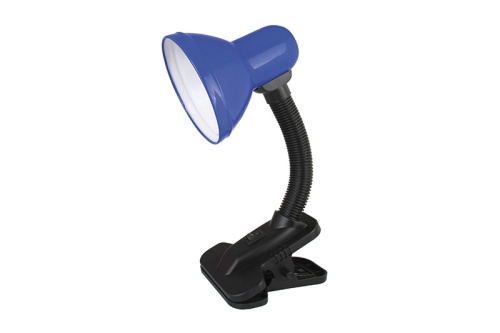 Светильник Ultraflash UF-320P C06 настольный на прищепке 60W E27 синий (пакет)