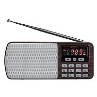 Радиоприемник цифровой Perfeo ЕГЕРЬ FM+ 70-108МГц/ MP3/ питание USB или BL5C/ коричневый