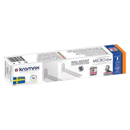 Кронштейн настенный под СВЧ Kromax MICRO-6w  (фиксированный, до 35 кг, белый) фото 4