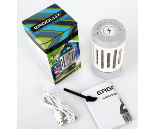 Светильник антимоскитный ERGOLUX MK-008 LED + LED UV-A 4W, S40м2, 3 режима, IP44, аккум. 18650 1200m фото 3