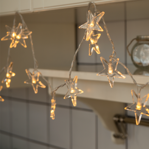 Гирлянда светодиодная "Созвездие", SE-STAR-440WW, 220В, 4м, 40LED, теплый белый, прозр шнур 3м фото 2
