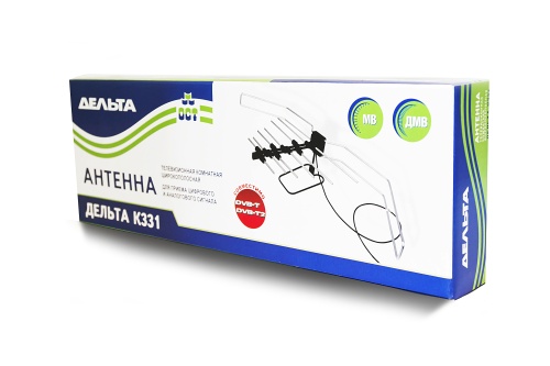 Антенна комнатная Дельта К331 (пассивная, МВ-ДМВ, без б/п, 4 дБ, коробка) фото 2