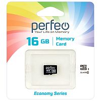 Карта памяти Perfeo microSD 16GB High-Capacity (Class 10) w/o Adapter economy series