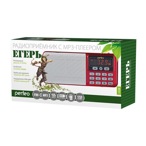 Радиоприемник цифровой Perfeo ЕГЕРЬ FM+ 70-108МГц/ MP3/ питание USB или BL5C/ красный фото 2