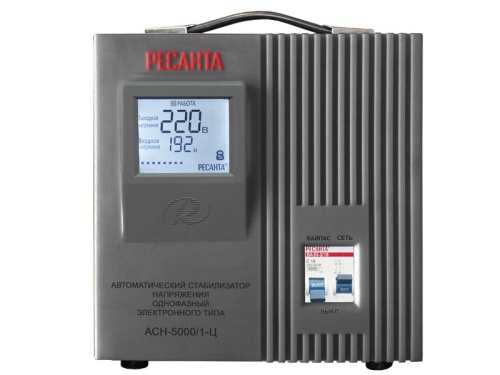 Стабилизатор напряжения однофазный РЕСАНТА ACH-5000/1-Ц (5 кВт) Стабилизатор напряжения однофазный РЕСАНТА ACH-5000/1-Ц (5 кВт)