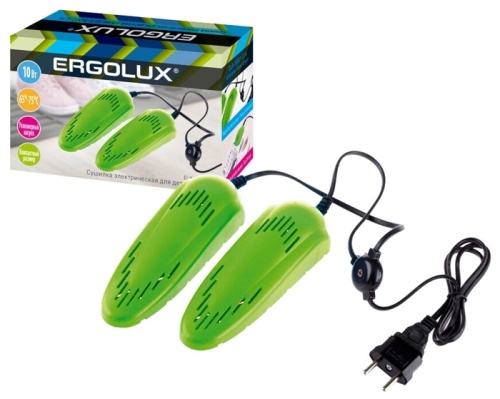 Электросушилка для обуви ERGOLUX ELX-SD01-C16 для детской обуви, электрическая, салатовая фото 2