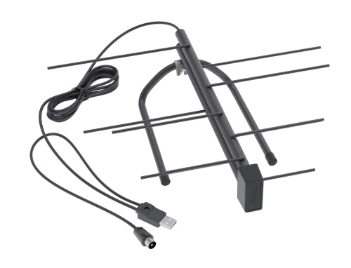 Антенна комнатная РЭМО BAS-5133-USB Меркурий 3.0 (активная, 5V, ДМВ, без б/п, 17 дБи, пакет)