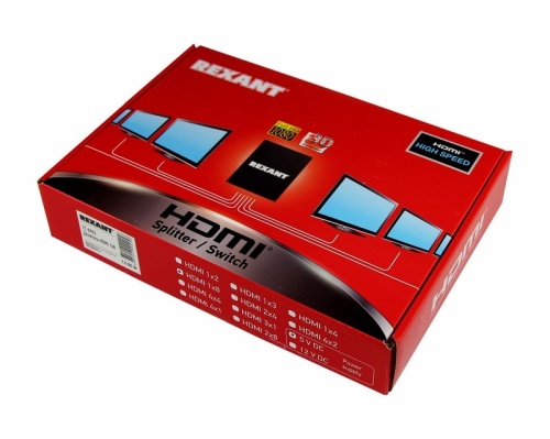 Делитель гнездо HDMI на 8 гнезд HDMI, металл  фото 2