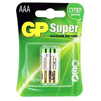 Батарейка щелочная GP LR03 (AAA) Super Alkaline 1.5В бл/2 (24А-СR2), (Цена за 1шт)